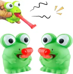 Cute Green Big-eyed Frog Dinosaur Toys Relieve Stress Sticking Out Tongue Frog Toy Party Favors Kids Prizes Tongue-sticking Frog