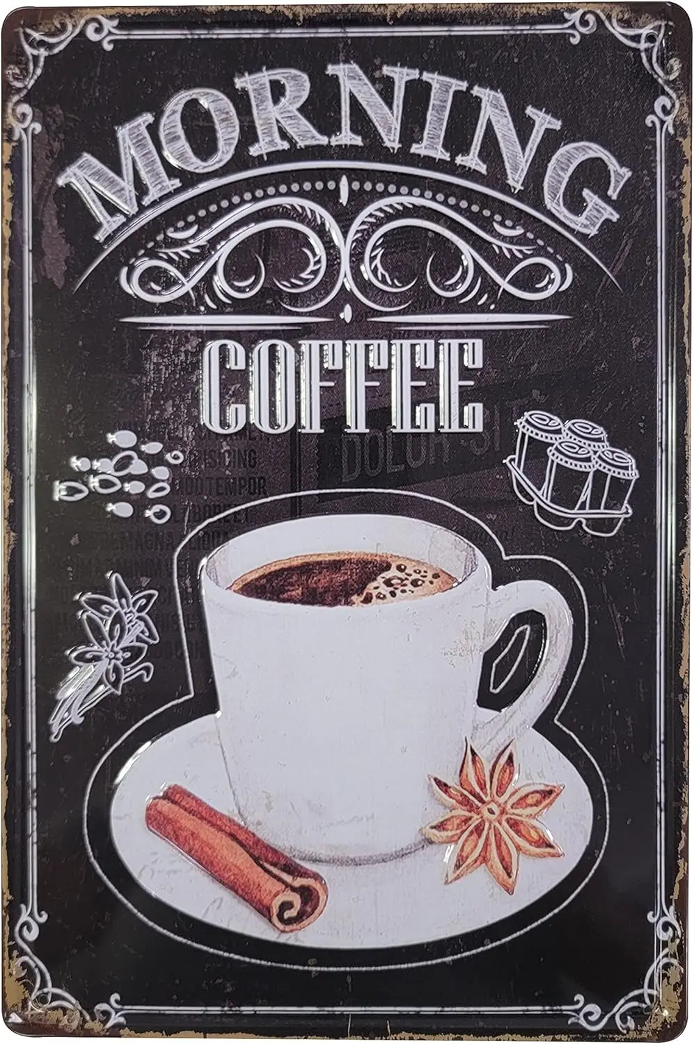 Coffee Shop Metal Sings (3D Classic Coffee Cup with Flower) 8