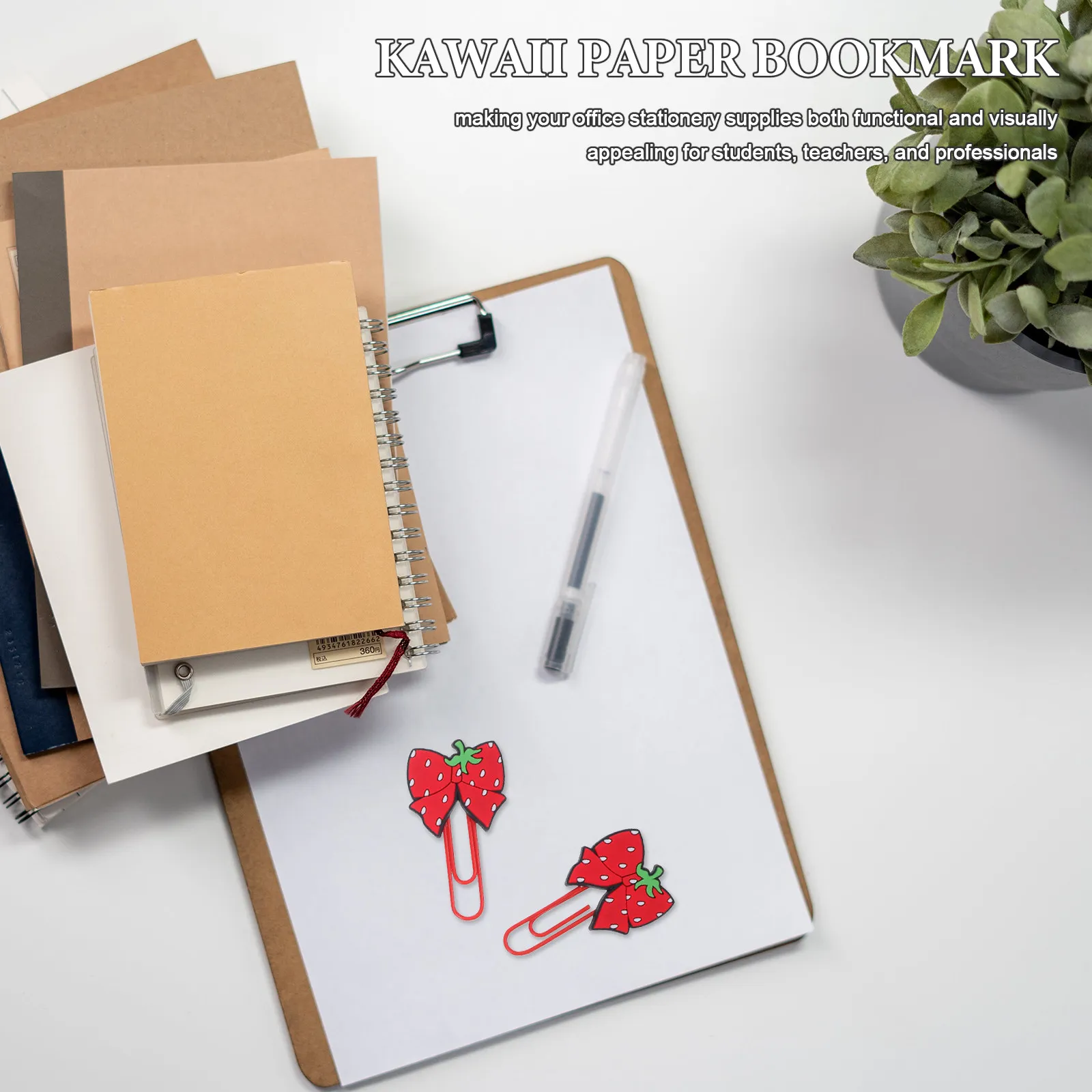 30Pcs Cute Bow Bookmark Clips Paperclip Style Kawaii Bookmarks for Kids Students Teachers Planner Journal Accessories Back to