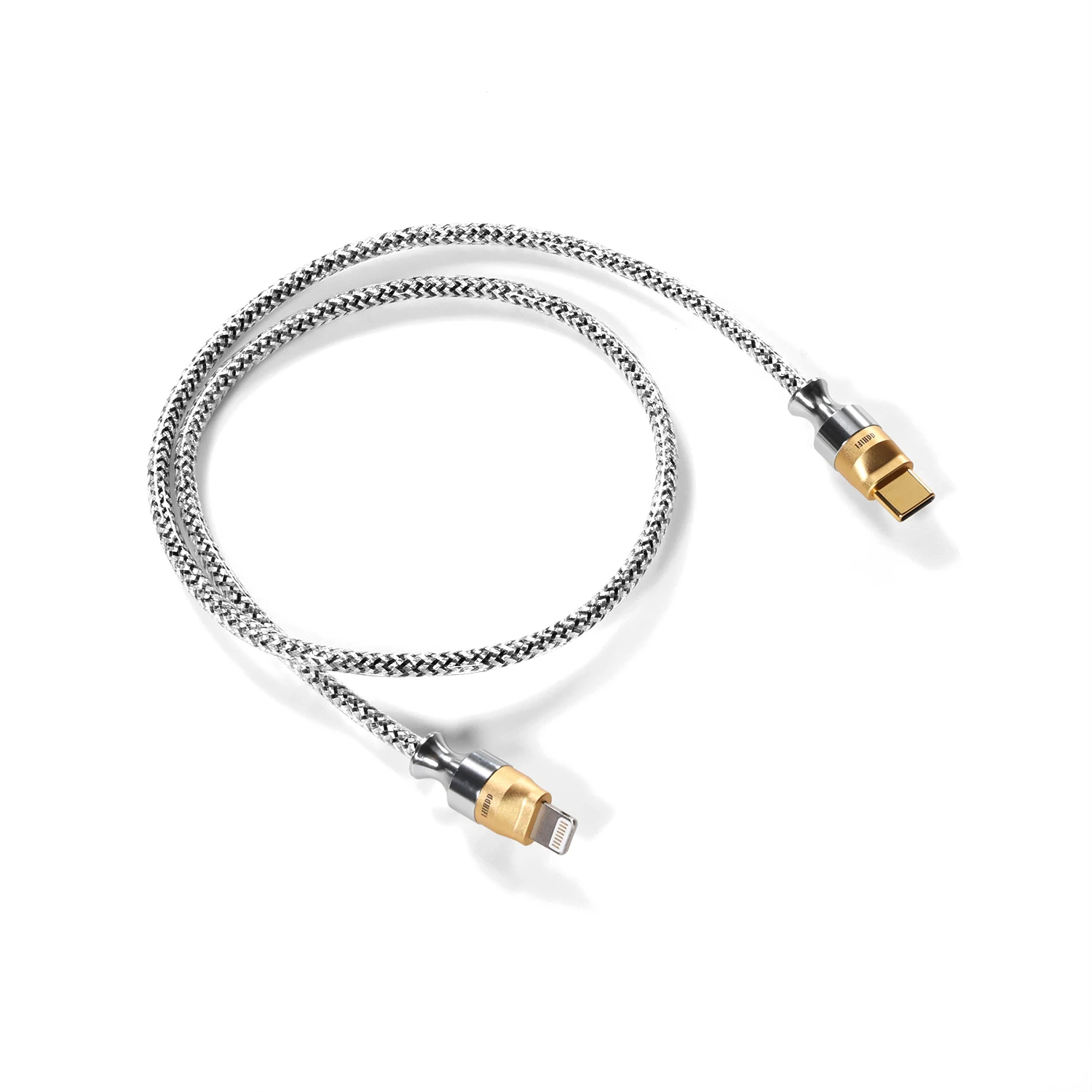 DD ddHiFi MFi07S Nyx Series Silver Shielded Light-ning HiFi OTG Cable with Supercharged High Current OTG Plug v.2.0 (10cm/ 50cm)