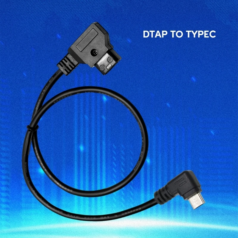 Efficient Charging Cable DTAP to Type-C Cord Camera Power Cable Quick and Reliable Power Supply for V Mount Battery