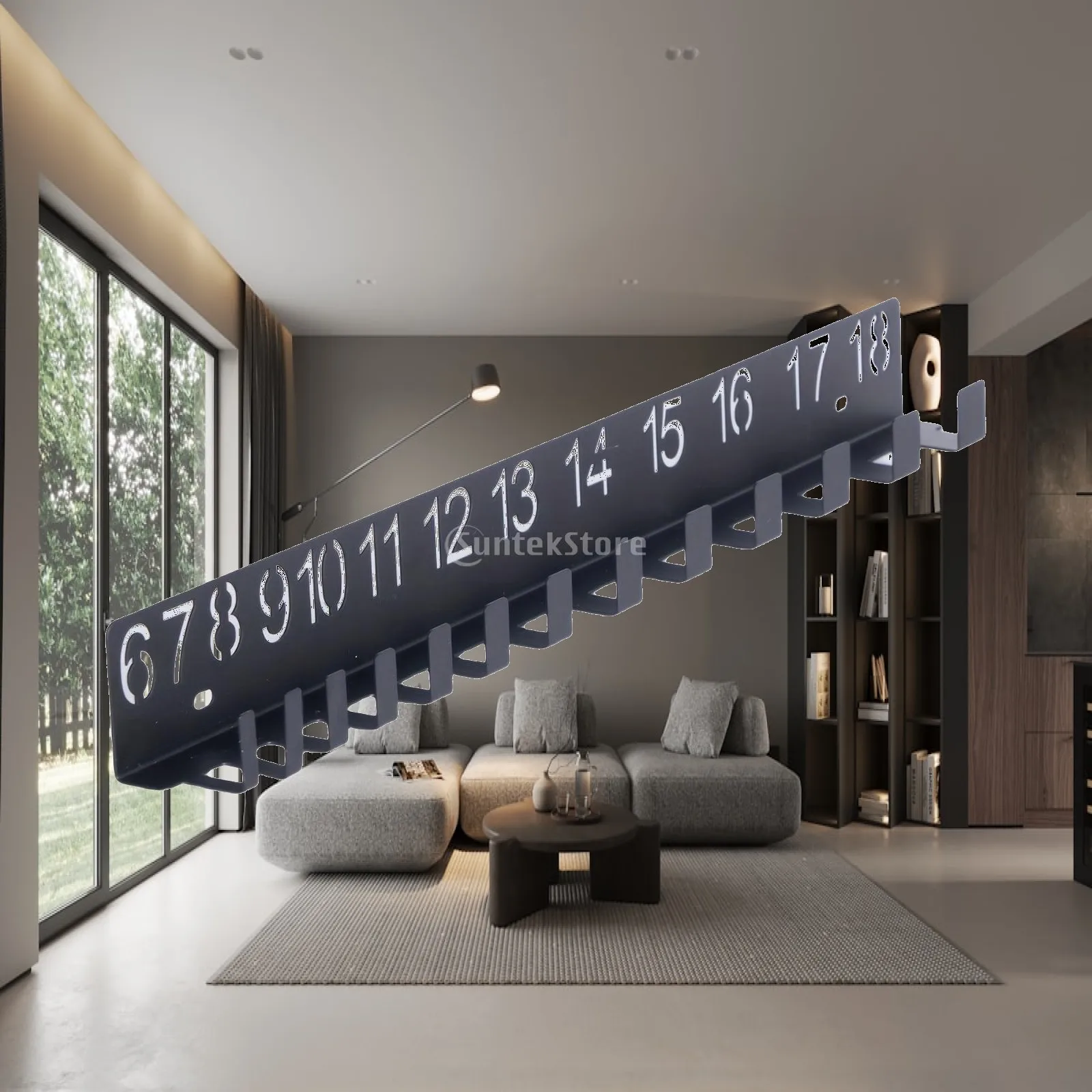 Durable Iron Wall Mount Wrench Organizer Tool Storage Hanger with Numbered Hooks for Garage DIY Users