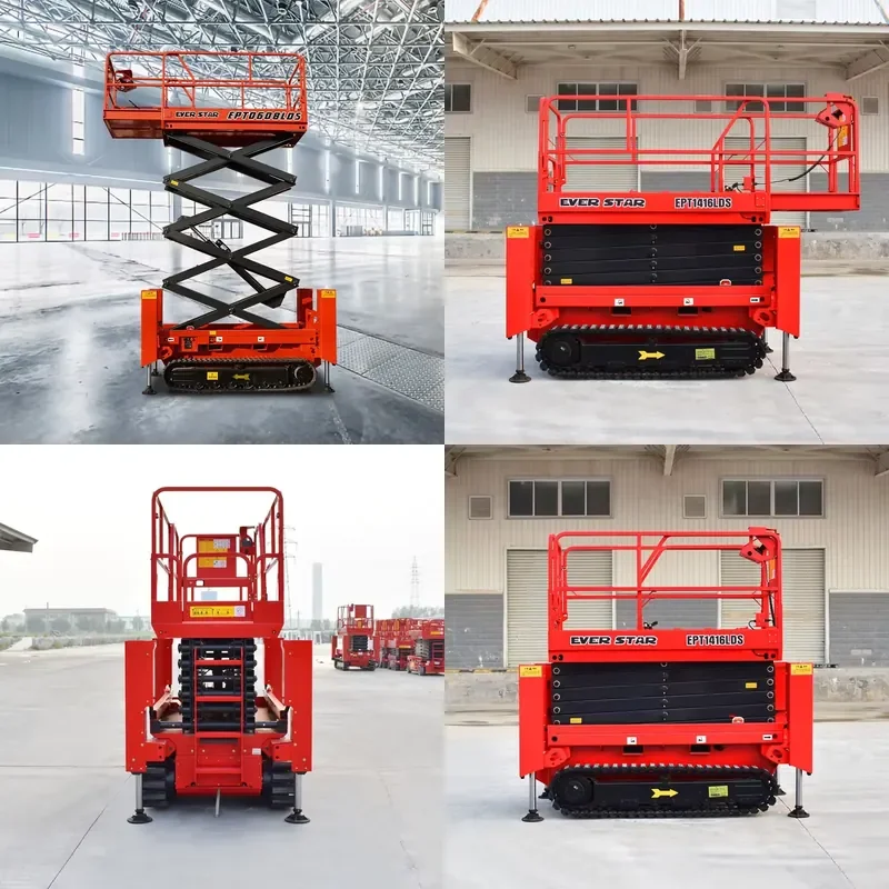 Electric Mobile Tracked Scissor Lift with Max Lift 8M 10M 16M Self-Propelled Hydraulic Scaffold Platform for Rough Terrain