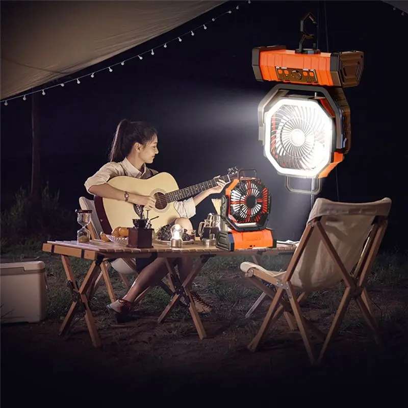 Multifunction Camping Fan Fishing Fan 20,000 Mah Four-Speed Adjustable Directional USB Rechargeable Shaking Head