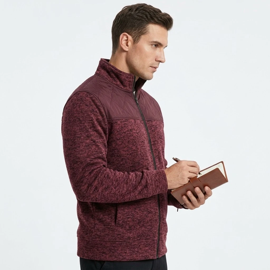 Herbst Herren Sweatshirt-Jacke mit Stehkragen, Slim Fit Cardigan-Mäntel, lässige Sportbekleidung mit Reißverschluss, Outdoor-Trainingsanzug, Herrenbekleidung – Detail 13