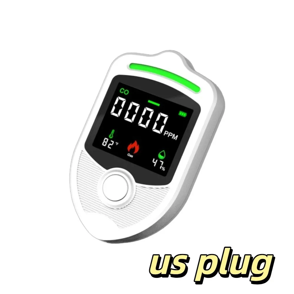 4 Environmental Sensors Wireless Gas Detection System LCD Display Sound Warning Gas Alarm US Plug Plugs & Play