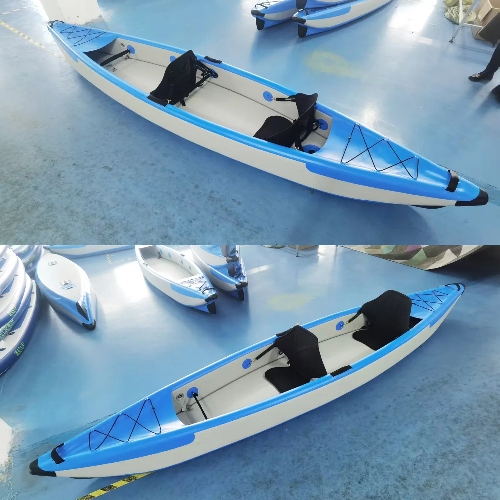 

Двойной матовый каяк, гоночный каноэ, складной рафтинг, подъемная лодка, надувная