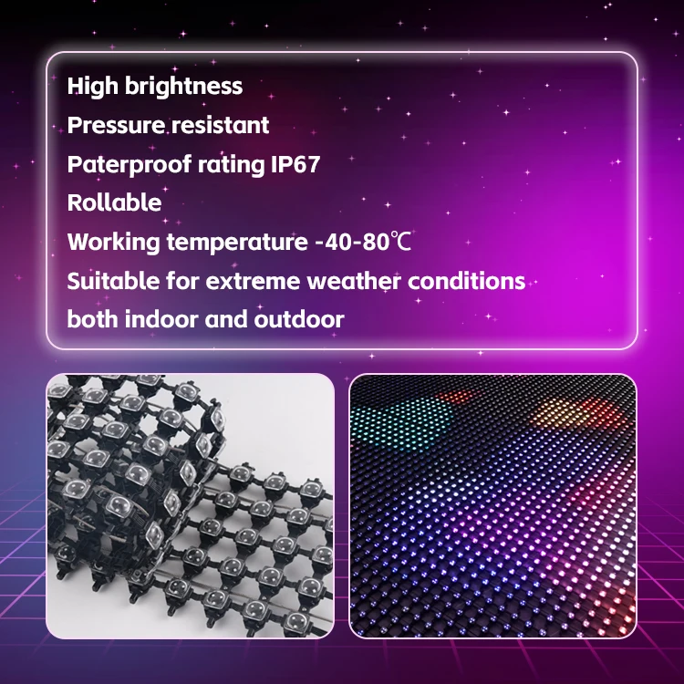Mesh Video Wall, Led Flexible Display Screen, LED Curtain Outdoor Building Background Soft Display Mesh Screen