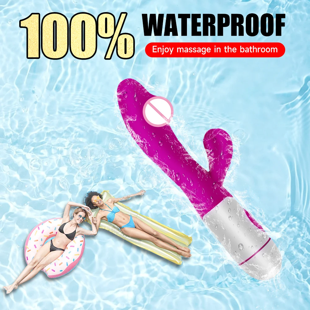 Gode lapin vibrateur Rechargeable, double Vibration, point G, masseur vaginal, bâton AV, Clitoris, jouets sexuels pour femmes, masturbateur féminin