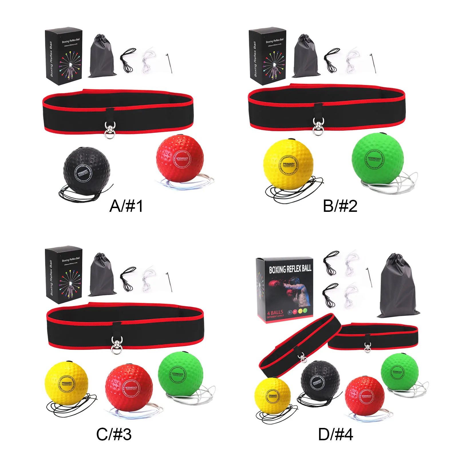 Boxing Speed Punch Ball with Headband Gym Exercise Boxing Ball Raising Reaction Head-Mounted for Hand-Eye Coordination Training
