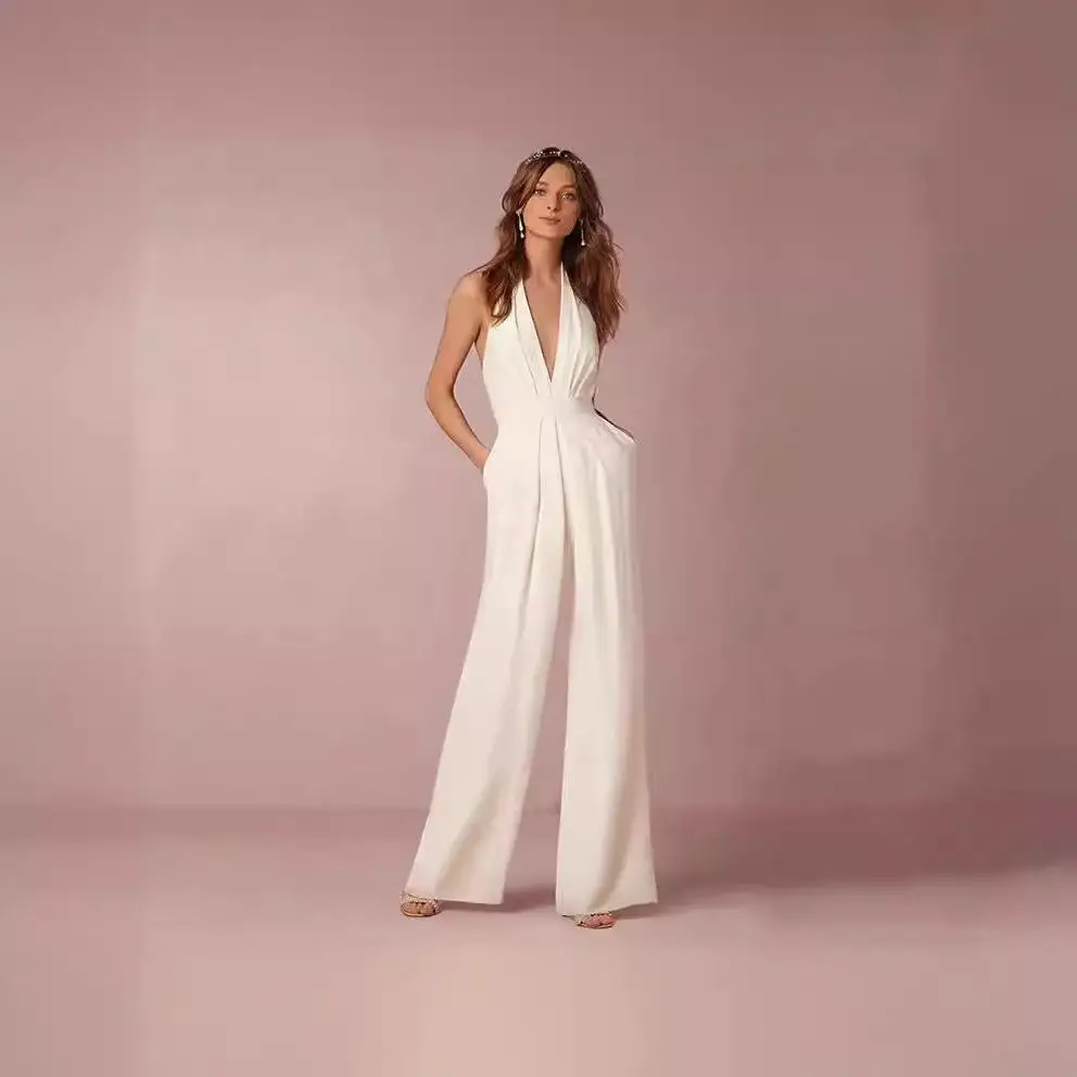 الربيع عارضة السراويل مثير Svel Ne شنقا بذلة قطعة واحدة دعوى طويلة مستقيم أنبوب البوليستر المرأة Faion