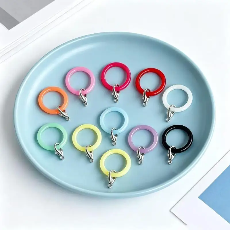 10pcs O-Shaped Silicone Keyring Flexible Rubber: O Rings Keychain Connectors DIY Bag Charm Accessory
