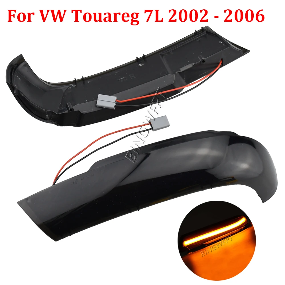 2PCS For VW Volkswagen Touareg I MK1 7L 2002 2003 2004 2005 2006 Dynamic Steering Signal Led Rear View Mirror Indicating Flash