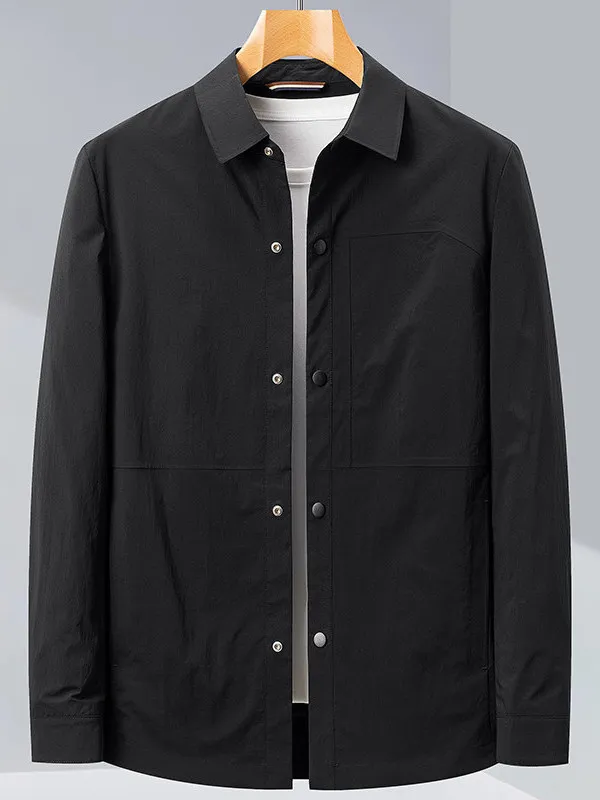 

Busin Casual Men's Jaet Adstrative Cadre Sle Spring Autumn New Flip Collar High End Feel Polyester Nylon Cosite...