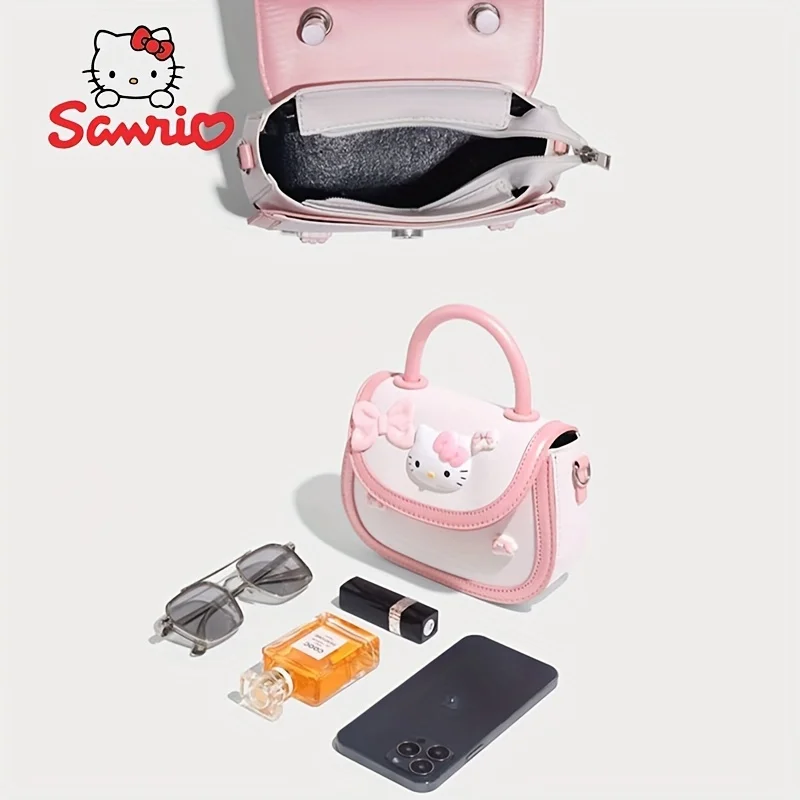 Sanrio Hello Kitty Kawaii Single Shoulder Diagonal Cross Bags Fashion Girl Heart Honey Girl Style Pink Minimalist Crossbody Bag