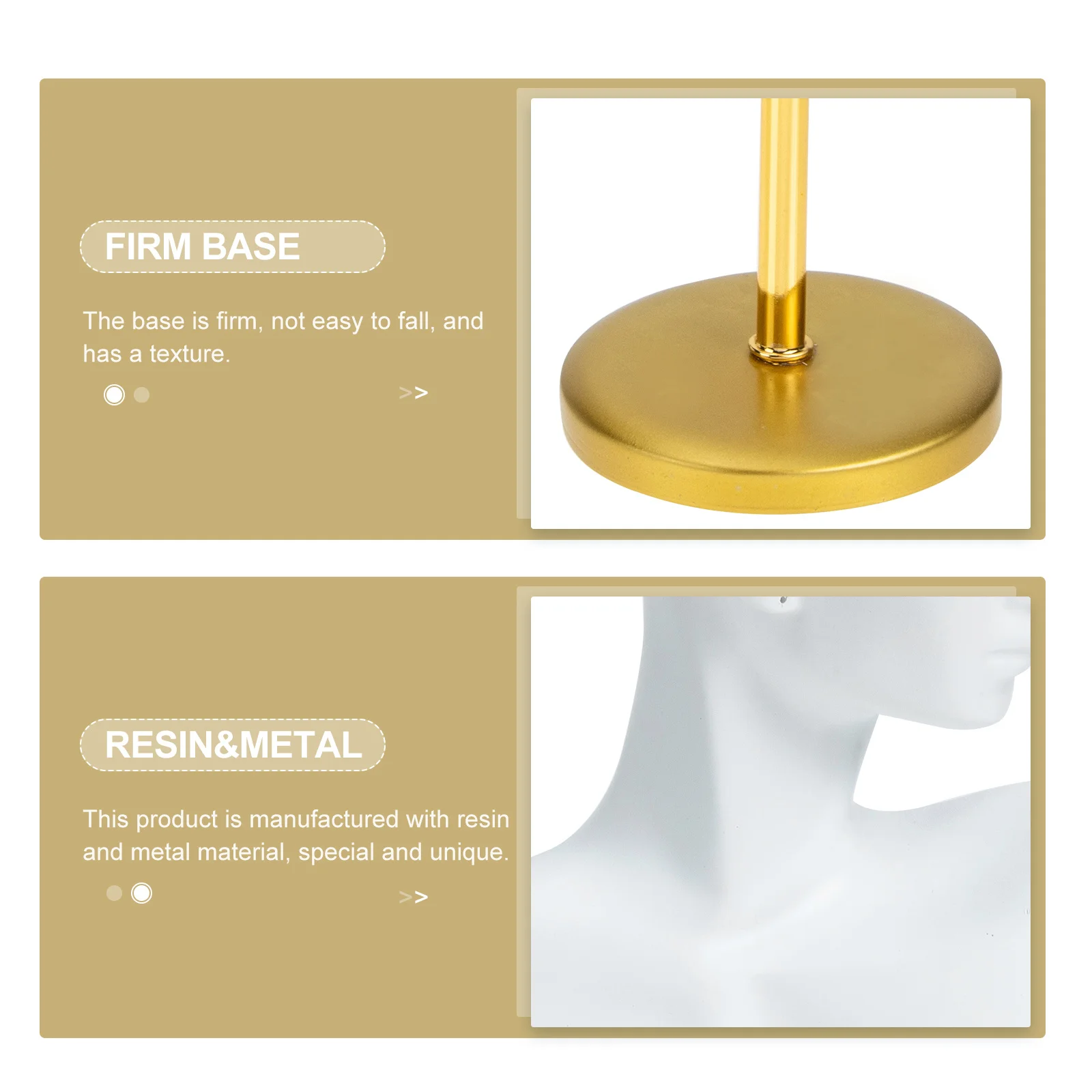 Metal Base Resin Jewelry Display Holder Necklace Earring Stand Special Shape Realistic Look Fashionable Chic Personal Use