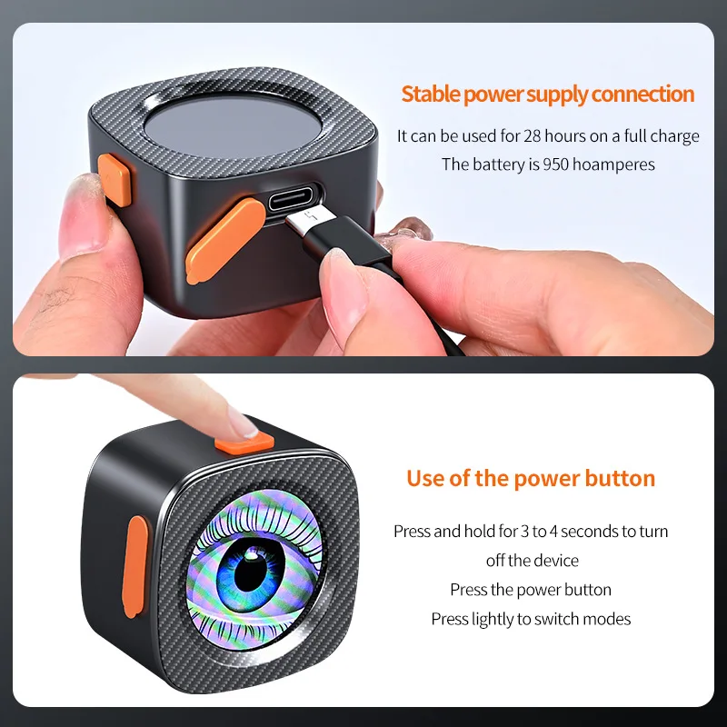 سيارة مركبة كهربية LED شيطان العين متعدد الأوضاع واحد إلى اثنين مرآة الرؤية الخلفية تعديل ضوء العين الخارجية العالمي #4