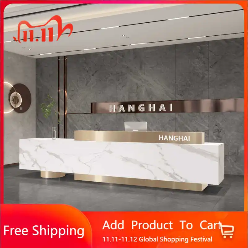 

Modern Receptionist Reception Desks Design Light Luxury Business Welcome Stands Reception Desks Salon White Scrivania Furniture