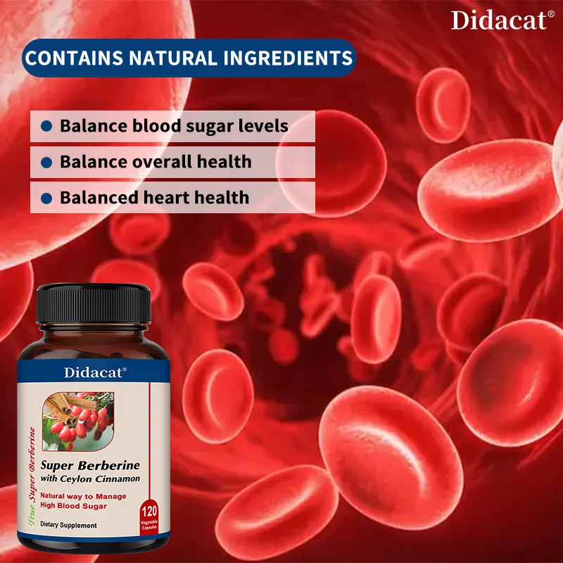 Berberine HCl with Ceylon Cinnamon Capsules, Antioxidant, Support Body Metabolism, Digestive, Cardiovascular & Immune Health