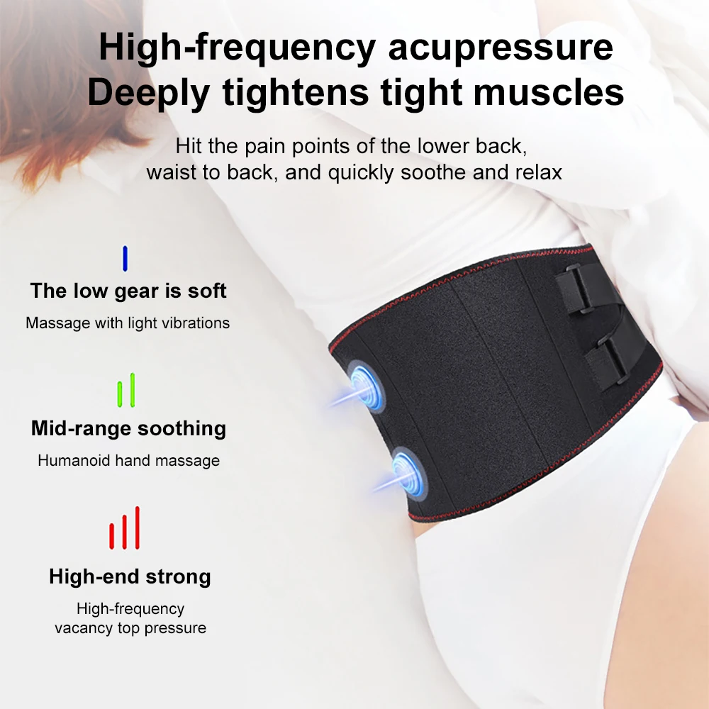 

Wireless Heating Belt - Thermal Waist Support with Massage, Rechargeable Back Pain Relief for Women/Men, Office & Gym Use