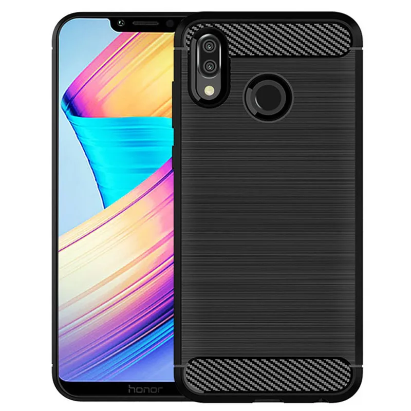 Shockproof Carbon Fiber Case for Honor Play Brushed Texture Rubber Silicone Case for honor play Huawei  Phone Cover