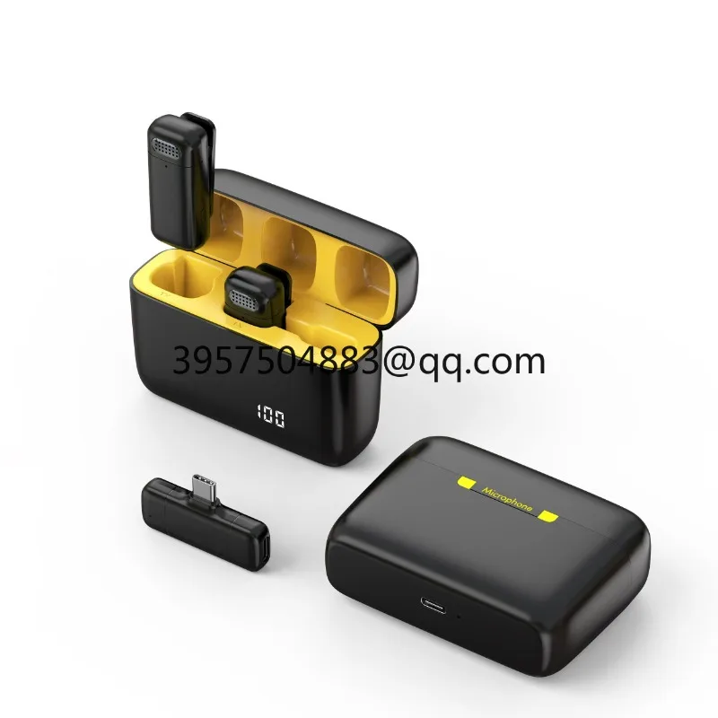 

K6 Live Noise Cancelling Dual Wireless Clip Lavalier Recording 2.4Ghz Microphone Lavalier Microphone for Smartphone USB Type-c