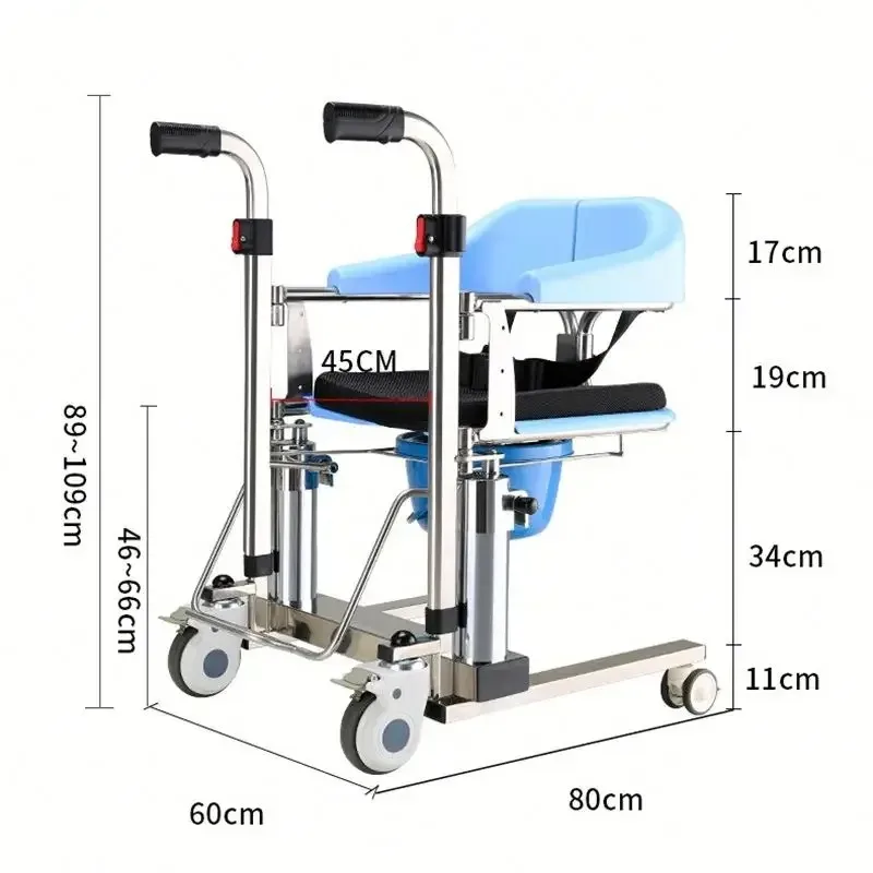 

Lifting Chair With Commode Seat Transfer Multifunctional Patient For Disable Old Age Transferred