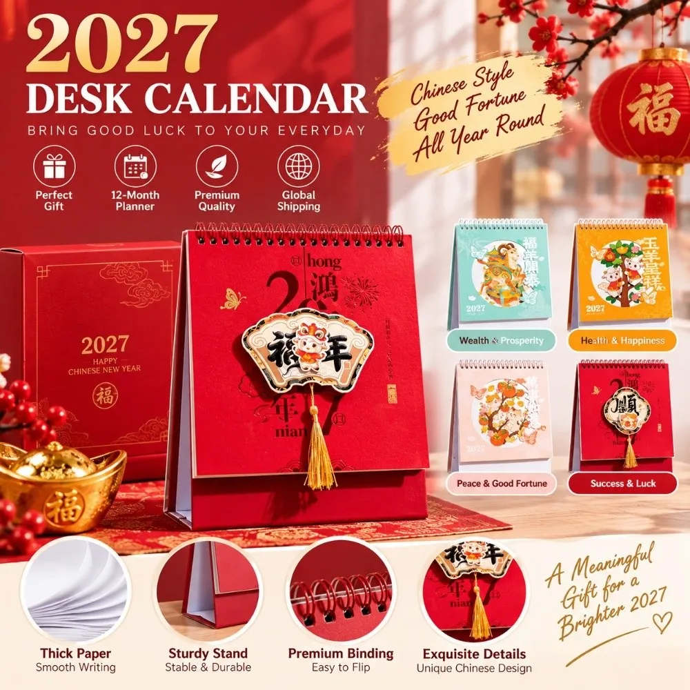 New Spiral Bound Desk Calendar Daily Note Habit Tracker Calendar Planner Standing Writing Space Desktop Ornament Study Planning