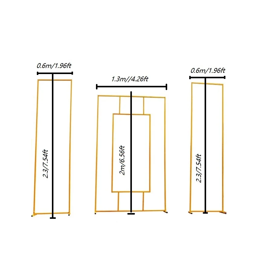 1set=3pcs Arched display rack background flower station screen wedding arch props flower door balloon decorative frame