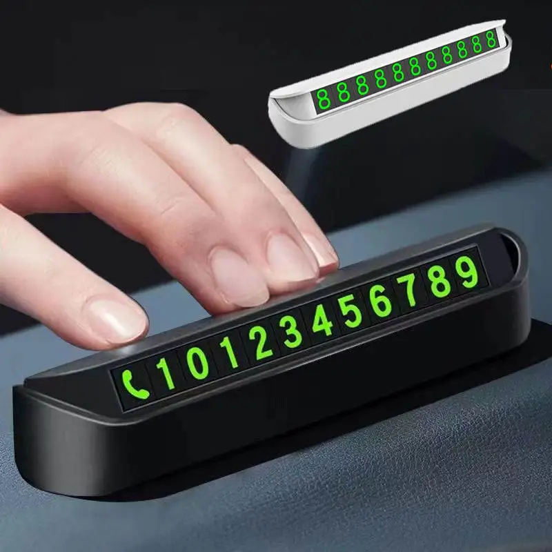 1/2/3pcs Car Temporary Parking Card Phone Number Card Plate Telephone Number Car Park Stop Automobile Accessories