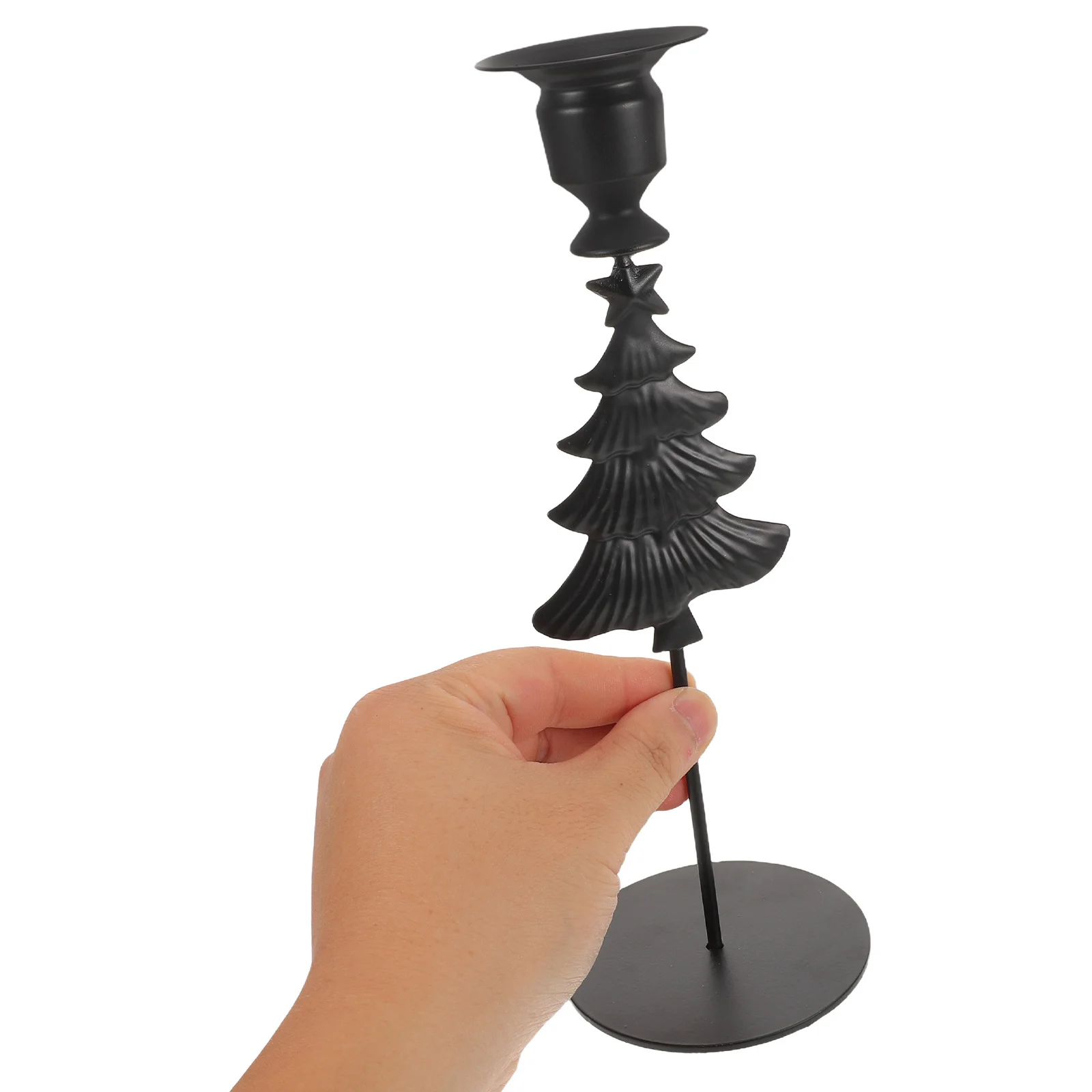 Держатель для свечей рождественской елки Черный металл для праздничного декора
