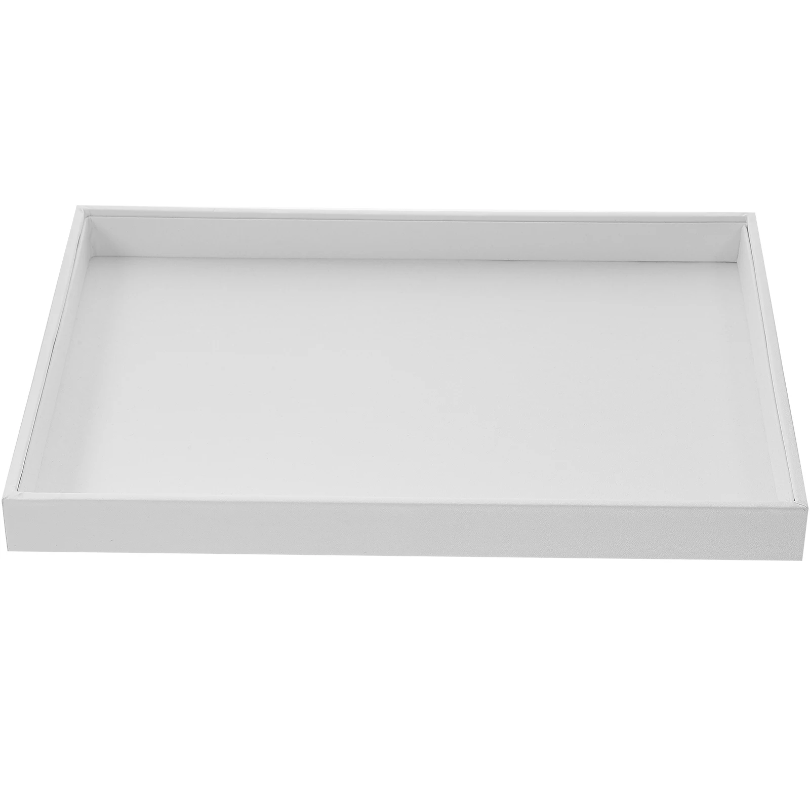 

White PU Jewelry Tray Storage ganizer for Drawers Earrings Rings Necklace Display Stackable Trays Home Store Show Case