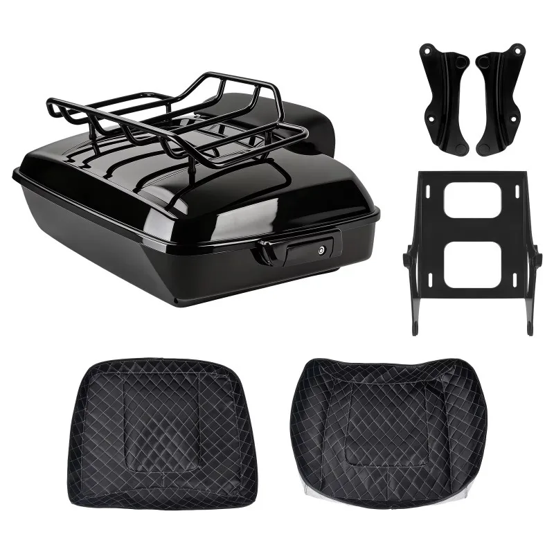 【2026】Motorcycle 10.7 Chopped Tour Pack Kit Luggage Rack Top Rack Docking Hardware Backrest For Harley Touring 2014-2025 ABS Pla