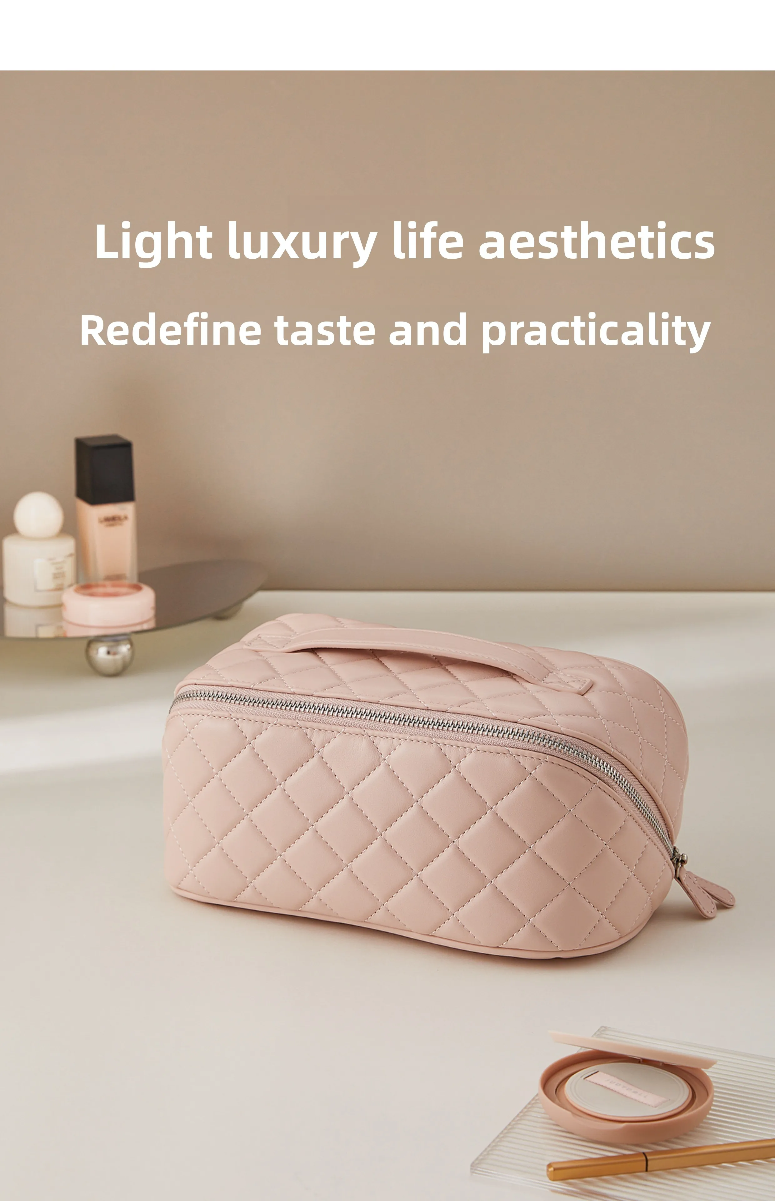 Makeup Bag for Women New High-End Light Luxury High-End Large Capacity Portable Travel Storage Bag Bag Accessories