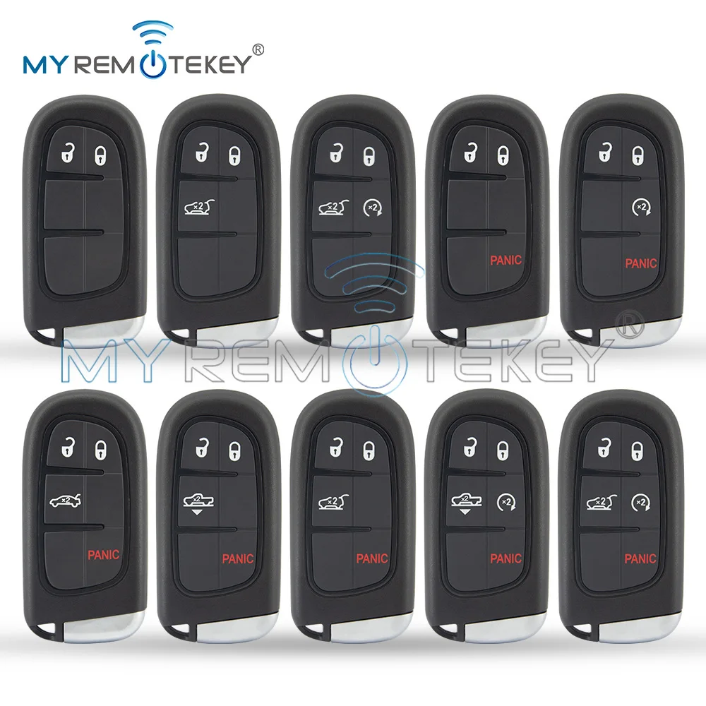 

MYREMOTEKEY Remote Smart Car Key Shell Case FCC GQ4-54T 2/3/4/5 Button for Chrysler Dodge Ram Jeep Cherokee 2013-2018 68159657