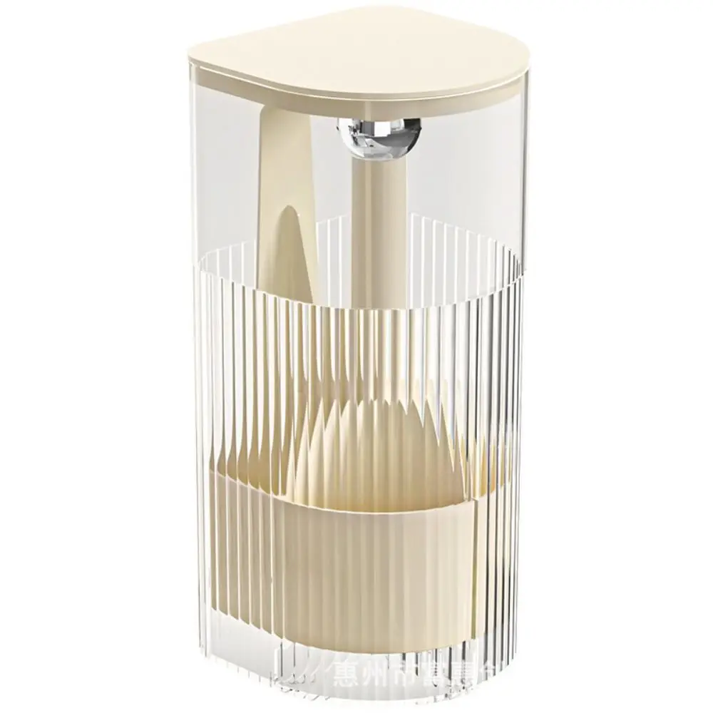 Dustproof Automatic Lifting Makeup Brush Holder Transparent with Lid Makeup Brush Storage Tube Waterproof Large Capacity