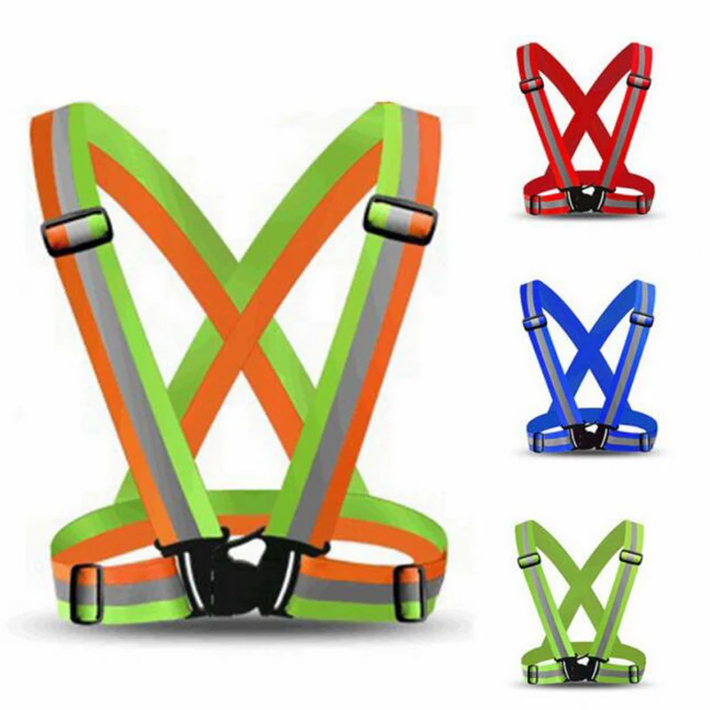 1pc Unisex Night Running Suspender Reflective Mens Suspenders Colorful Adjustable Luminous Wide Braces Youth Sport Belt