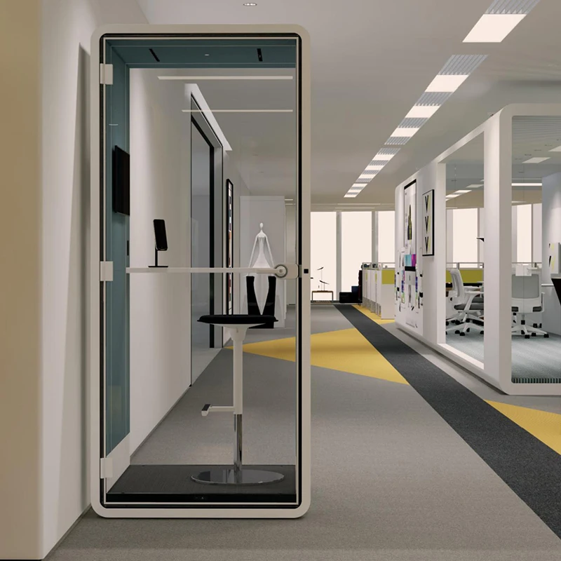 New Soundproof Kiosk Removable Silent Office Phone Booth For Offices And Homes With Ventilation Systems