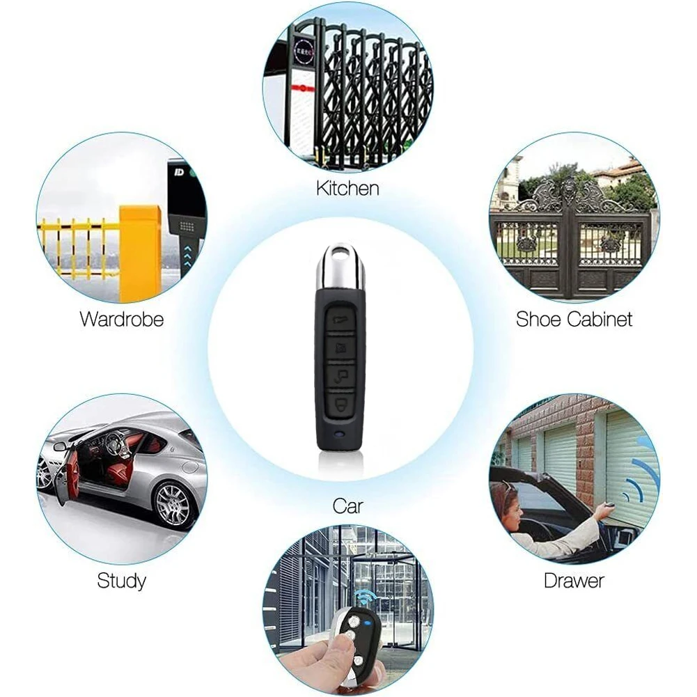 433MHZ Electric Garage Door Remote Control Receiver Module RF Transmitter 4 Channel Clone Code Car Key Remote Control Duplicator