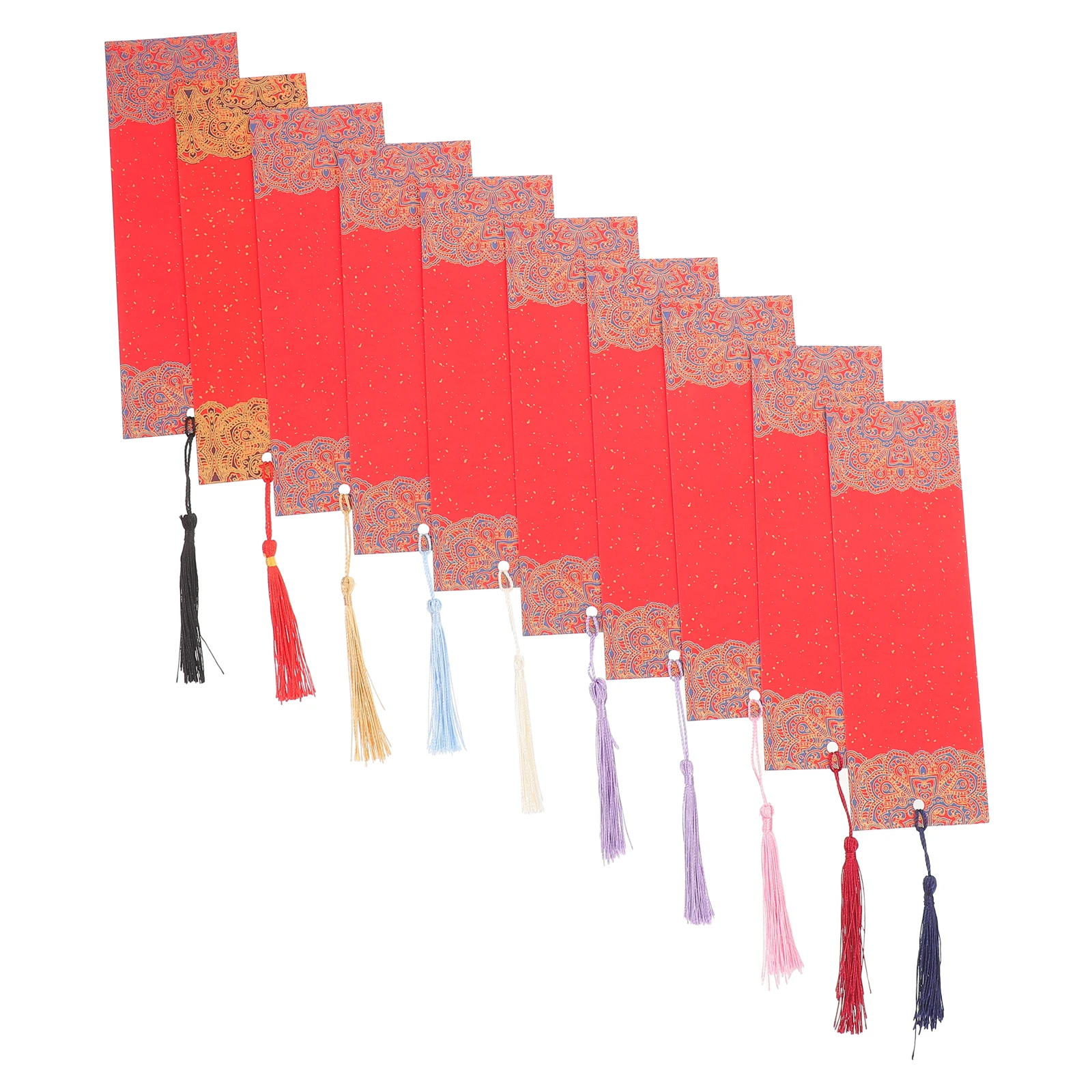 1 set 1 Set Of Handmade Paper Bookmarks Diy Graffiti Blank Markers For Crafts Unpainted Bookmarks With Hanging Holes Christmas