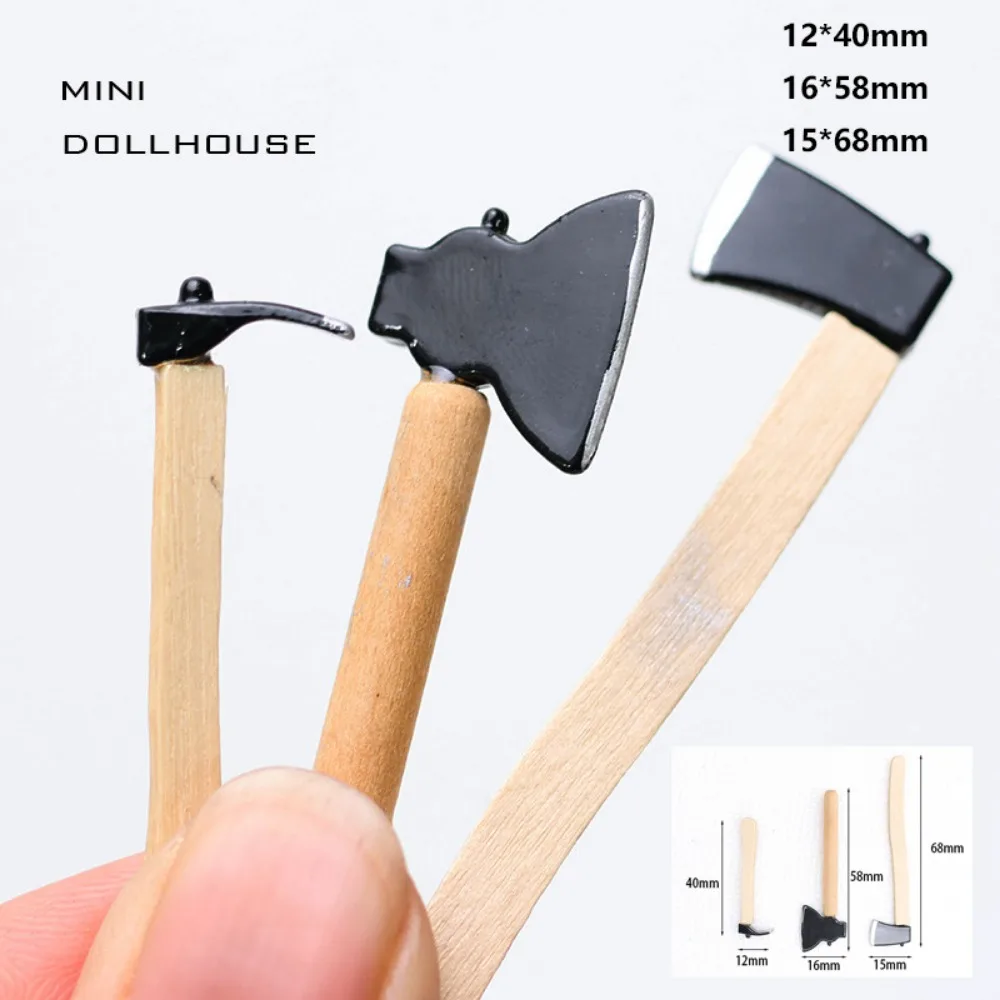 High Quality 1:12 Scale Dollhouse Firewood Pile Multistyles Mini Cart Scene Model Field Gardening Iron Shovel Fairy Garden Decor