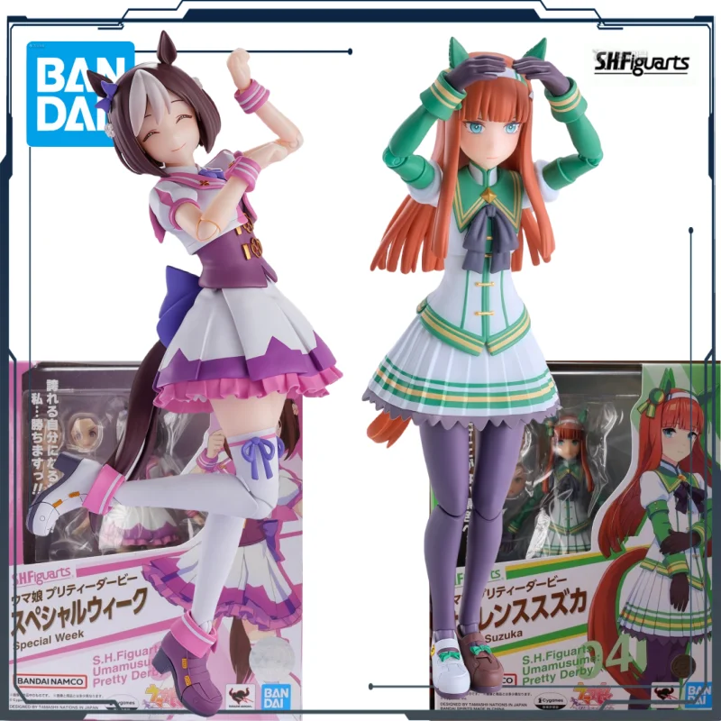 

Bandai Original SHF Pretty Derby Silent Suzuka&Special Week Anime Action Doll Handmade Toy Collection Model Jewelry