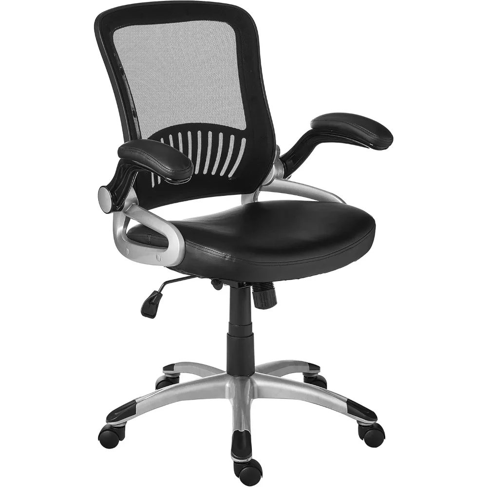 كرسي مكتب مكتب مدير جلدي قابل للتعديل من سلسلة Office Star EM مع مقعد مبطن سميك ودعم قطني مدمج،