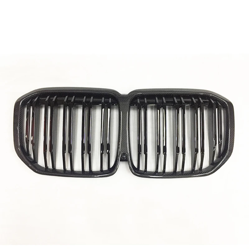 

Real Carbon Fiber Kidney Grill Frame for BMW X7 G07 Double Line Gloss Black Front Bumper Grilles 2019-2022