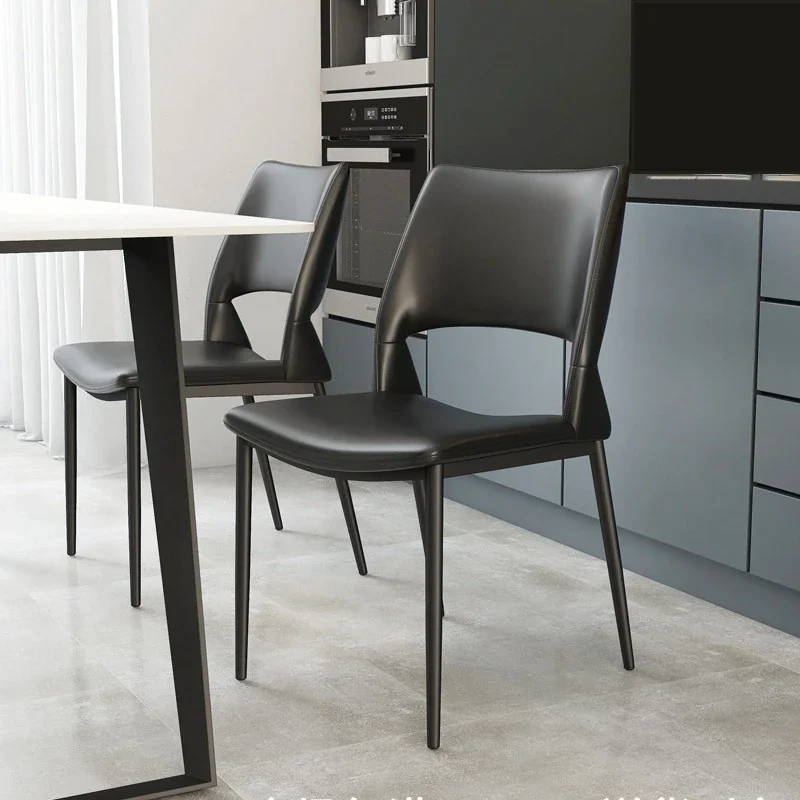 Home Light Luxury Dining Chair Modern Simple Leather Back Chair Nordic Leisure Makeup Chair Custom Single