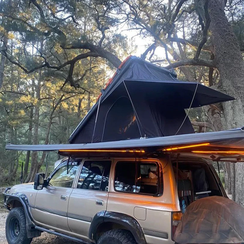 Aluminum Hard Rooftop Tent With Panel Large Space Outdoor Camping Dachzelt Offroad Car Vehicle Travel
