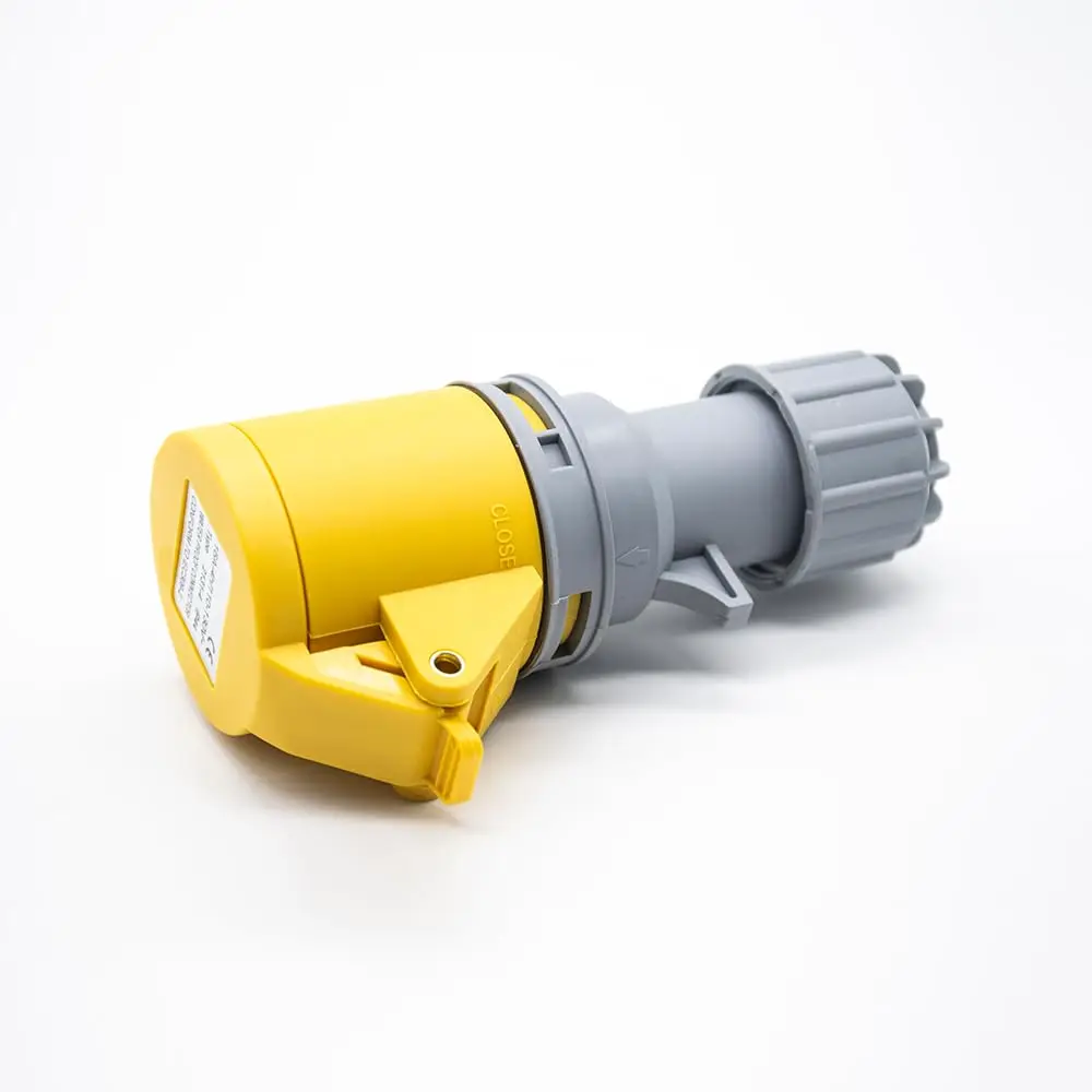 Industrial IP44 Waterproof Plug Connector, 16A 3 Pin (2P+E) 110V-130V, 50/60Hz, IEC 60309 CEE Form 4H, Cable Mount view 4