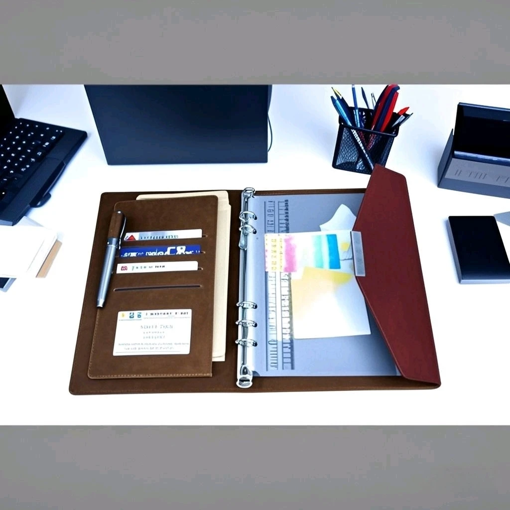 Makeasy Refillable Folder A5 Leather Cover Planner Organizer Ring Binder Notebook Cover Document File Organizer Magnet Flap(1PC)