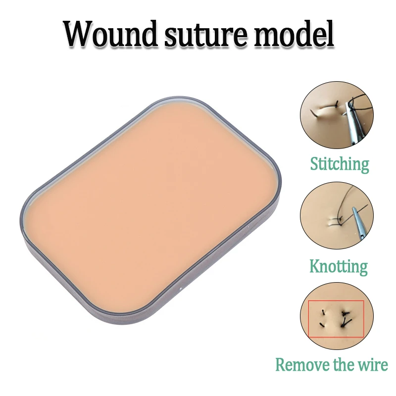 Medical Silicone Skin Traumatic Suture Practice Pad Surgical Simulation Wound Model