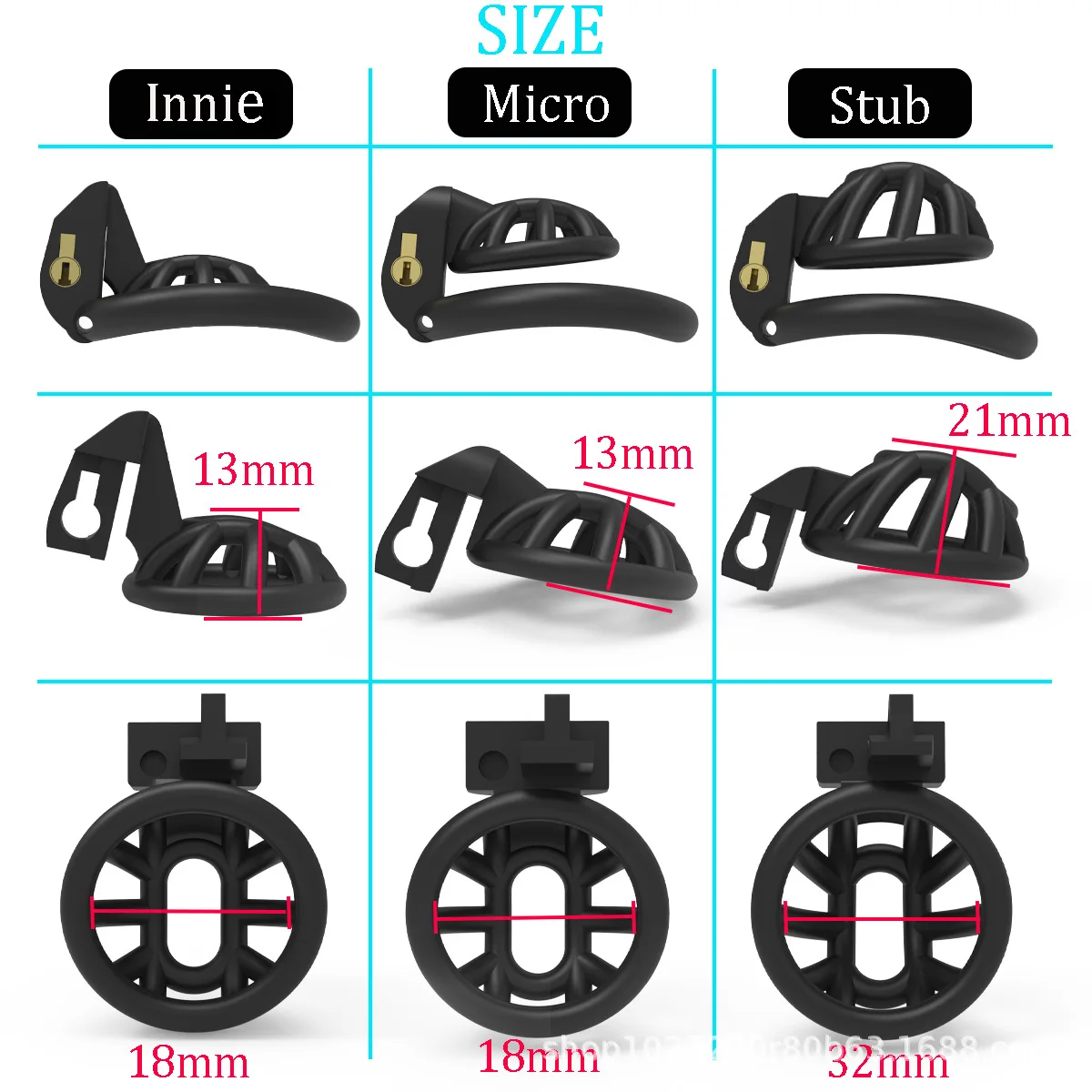 Negative Chastity Cage for Sissy Sex Toys with 4 Size Cock Rings Pink/Black/White Bdsm Penis Lock Adult Toys for Men - view 5